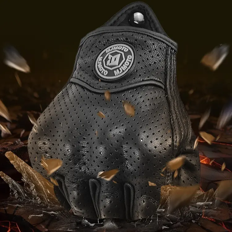 Retro Mo Trailer Trailer Outdoor Riding Sheepskin Wear-resistant Half Finger Gloves