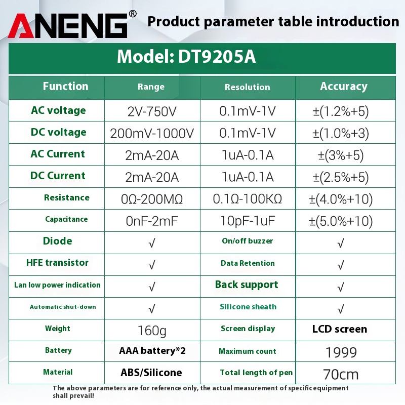 Full-automatic Multi-function High-precision Digital Display Multimeter