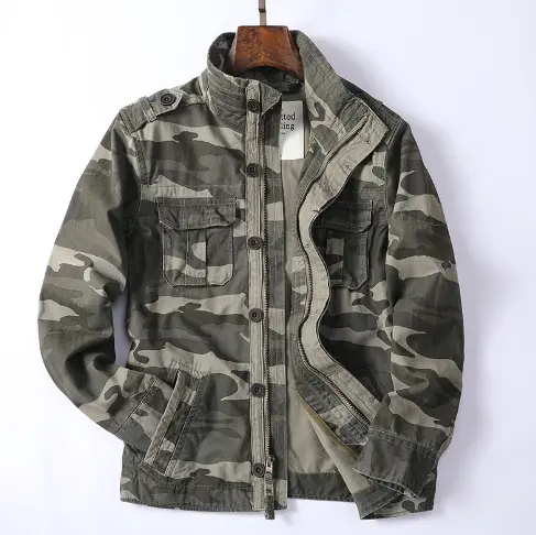 Camouflage denim jacket