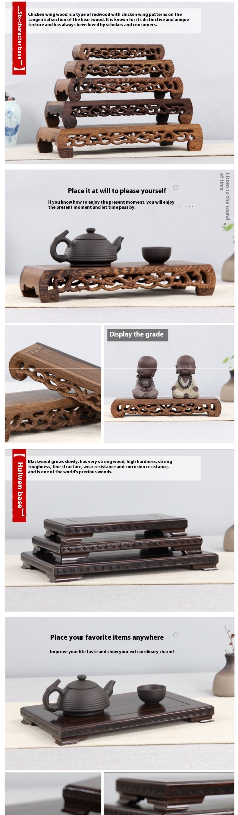 Title 3, Base Red Sandalwood Carving Crafts Door Frame D...