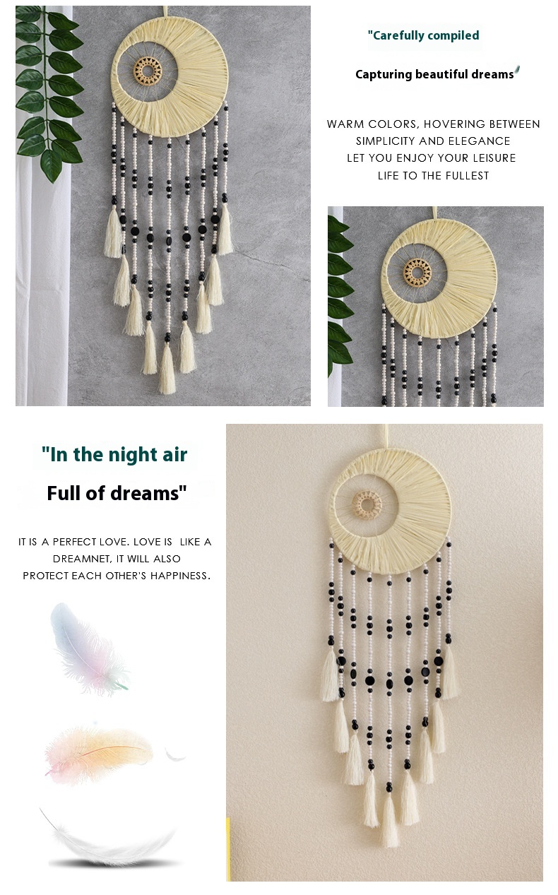 Title 6, Hollow Double Round Ring Woven Tassel Dreamcatcher