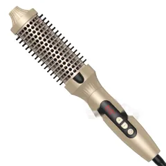 Three-in-one Hair Curler Straight Hair Hot Air Comb - Gold - View 1
