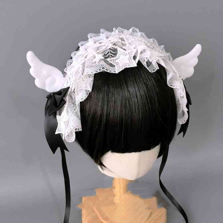 Title 2, Lace Small Wing Headband With Bow