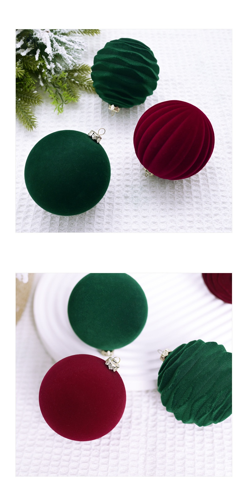 Title 5, Flocking Christmas Ball Christmas Tree Pendant ...