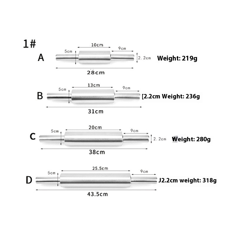 Title 1, Household Stainless Steel Rolling Pin Kitchen N...