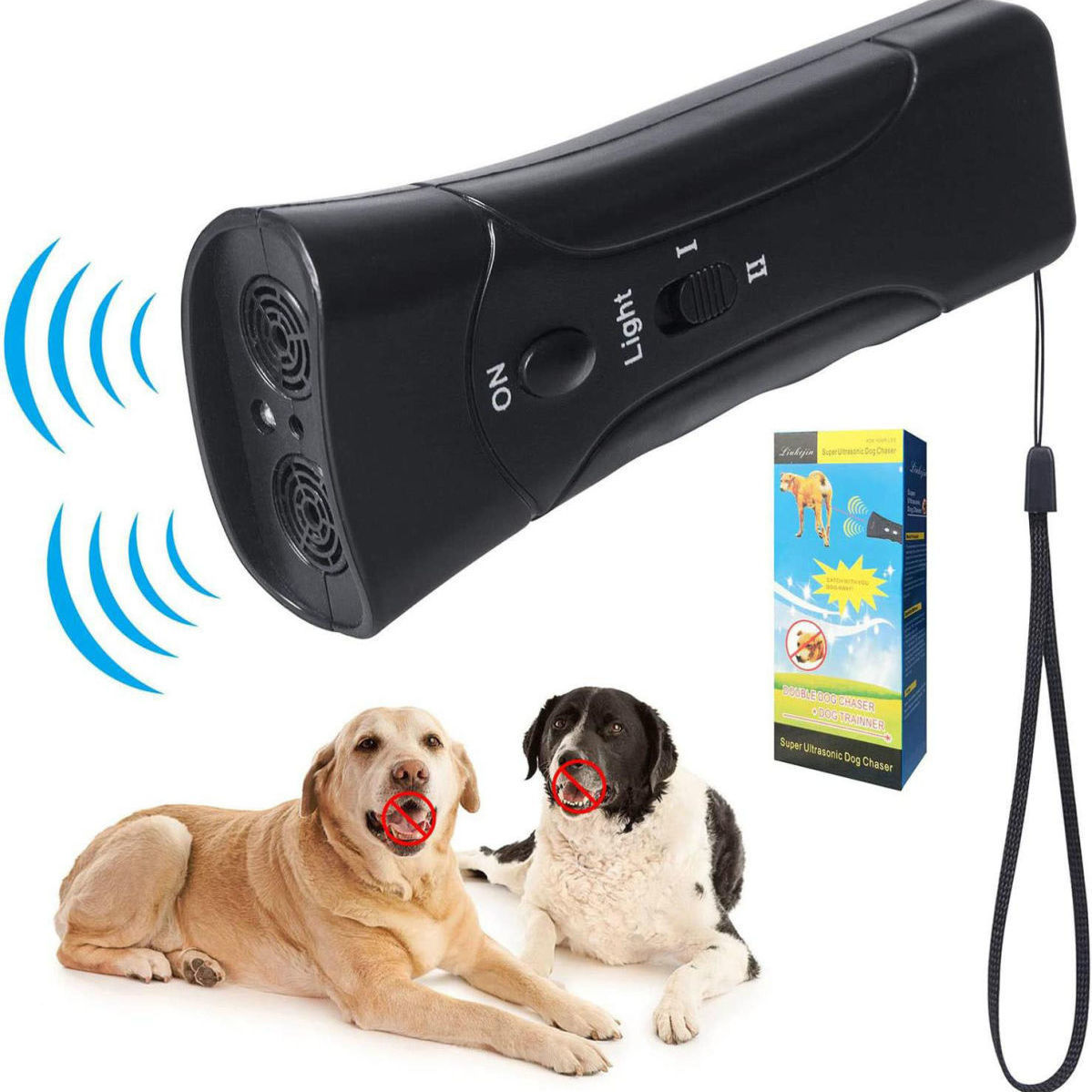 Title 3, Ultrasonic Dog Dispeller Portable Double-headed...