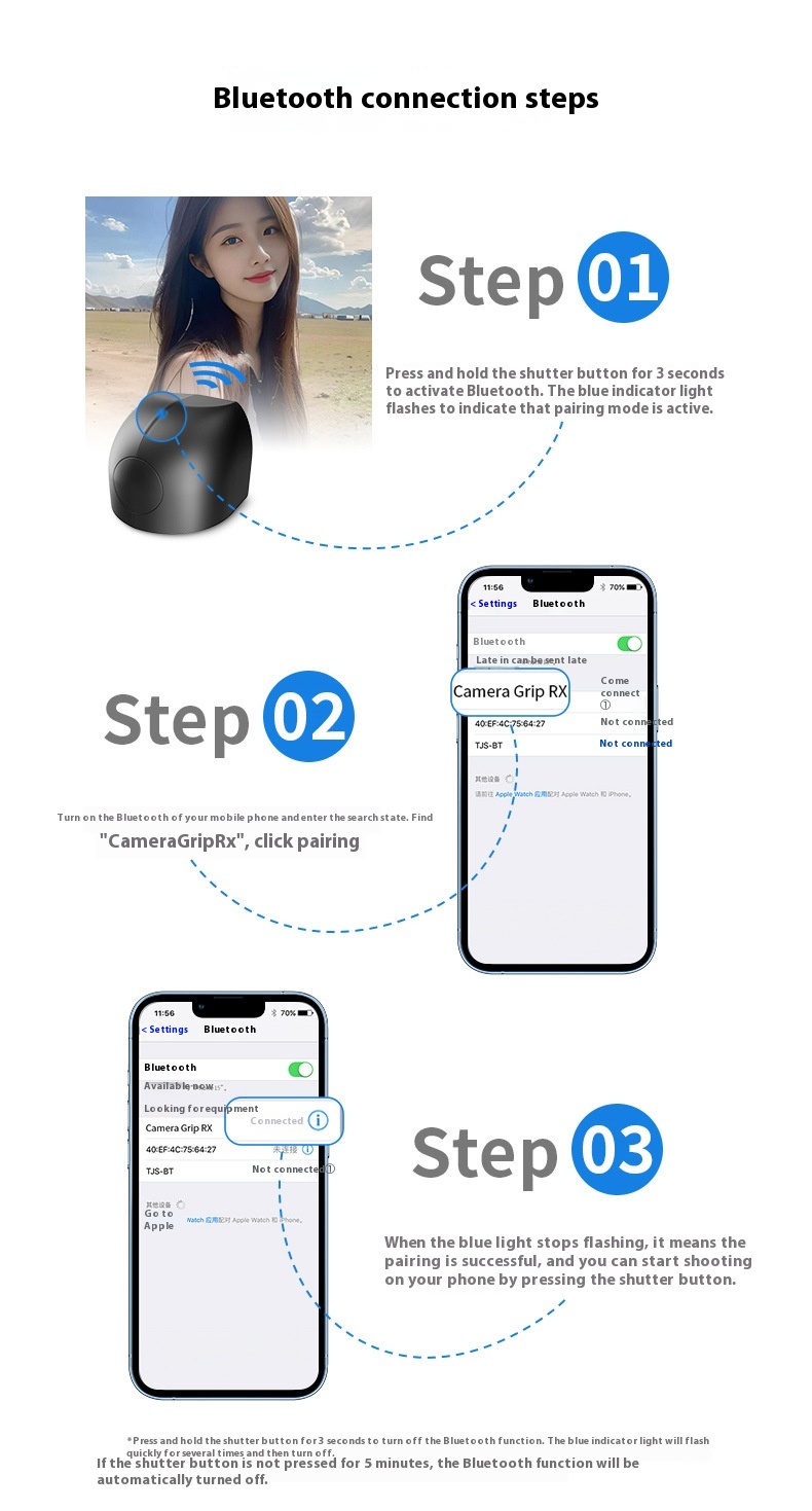 Title 10, RX01 Bluetooth bežični daljinski upravljač za k...