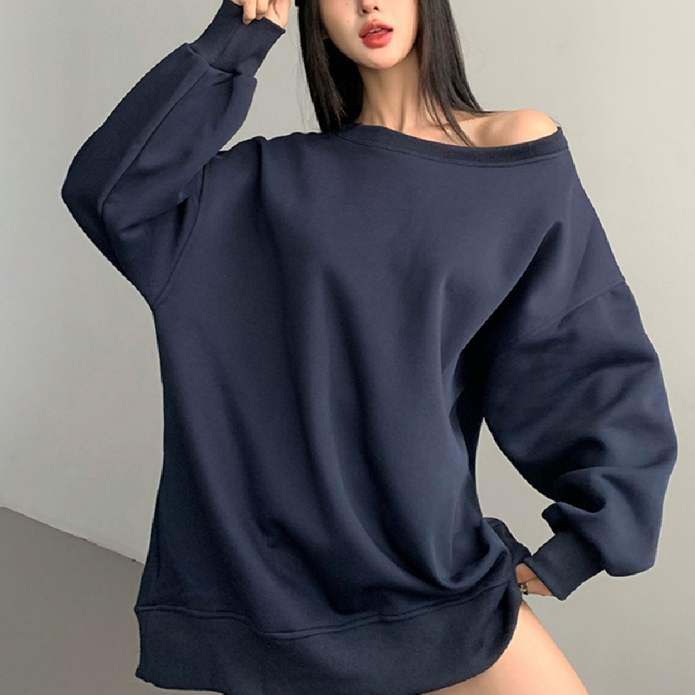 Autumn And Winter American Sweater Women's Design Off-shoulder Loose Casual