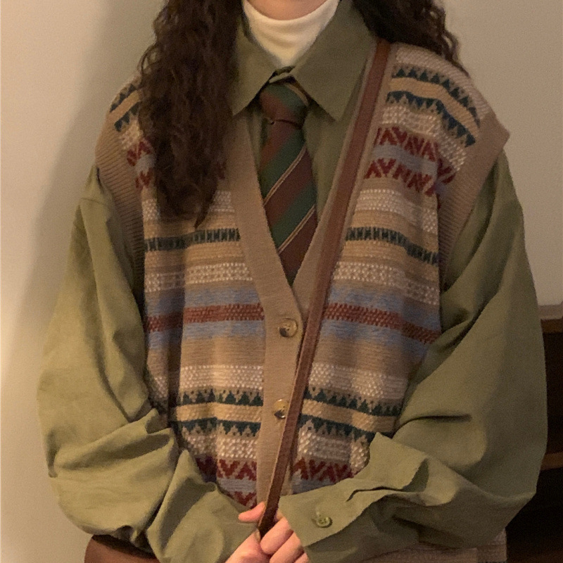 Korean Style Loose Knitted Collar Top