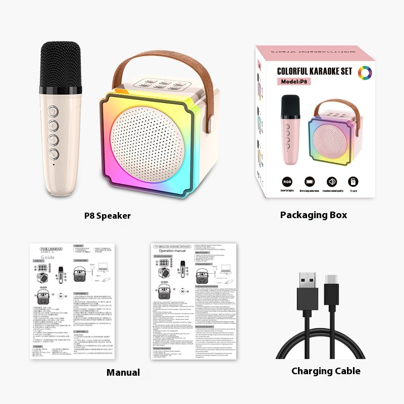 Double Microphone Household Outdoor Karaoke Microphone Speaker - Image 6