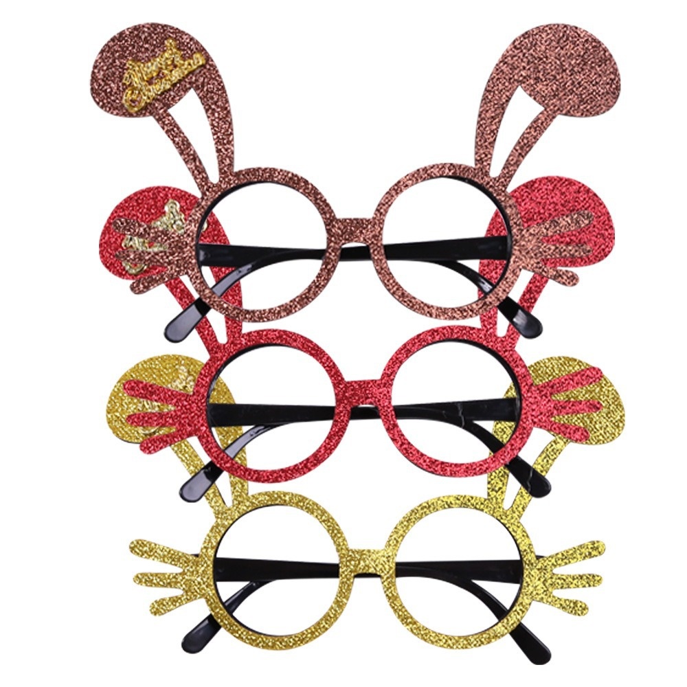 Title 10, 2025Golden Glasses Christmas Day Party Decoration