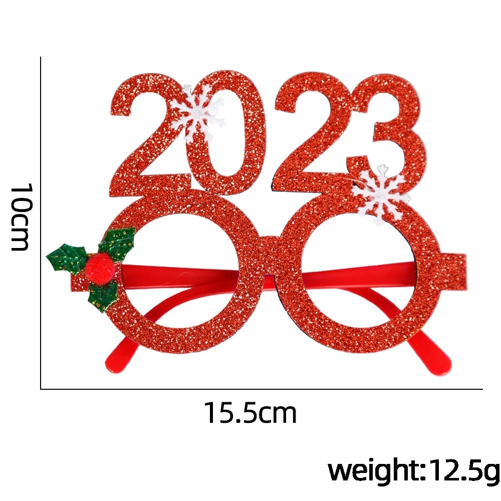 Title 12, 2025Golden Glasses Christmas Day Party Decoration