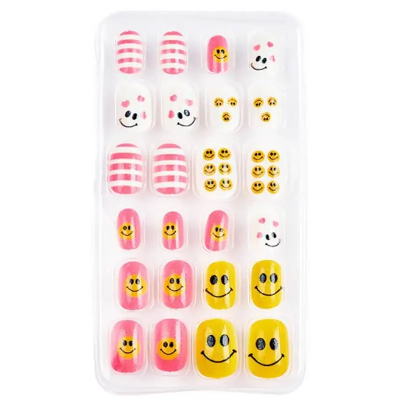 Wearable Children's Cartoon Manicure 24 Pieces Boxed