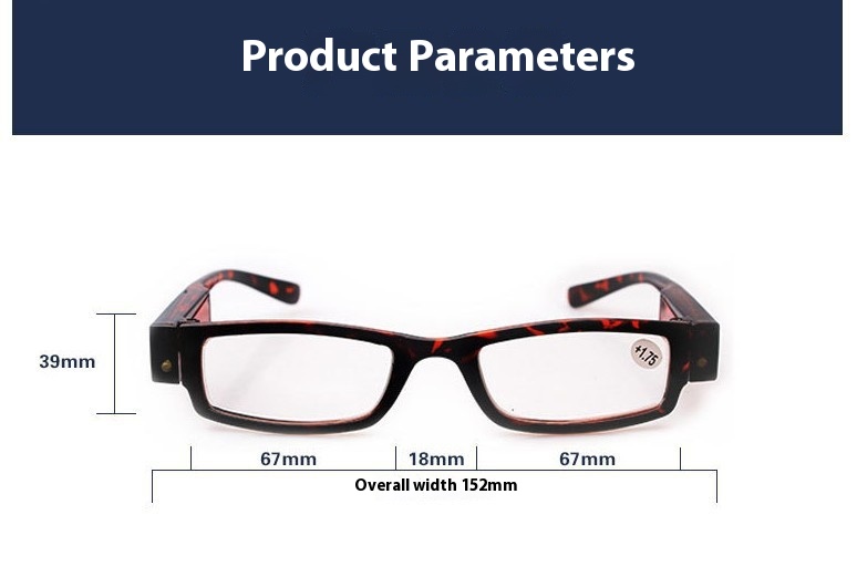 Title 4, Led Enlarged Reading Presbyopic Glasses