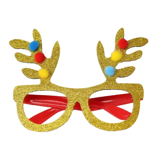 2025Golden Glasses Christmas Day Party Decoration Golden Tape Cotton Ball - Shop at LoveMi