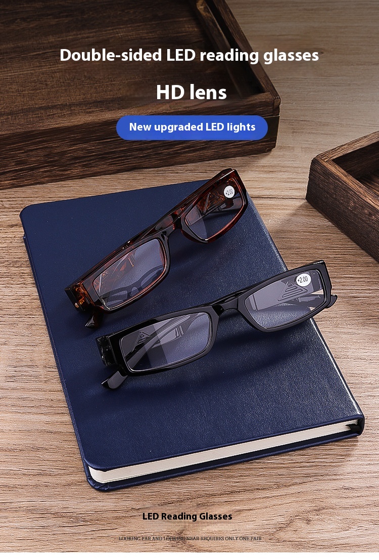 Title 5, Led Enlarged Reading Presbyopic Glasses