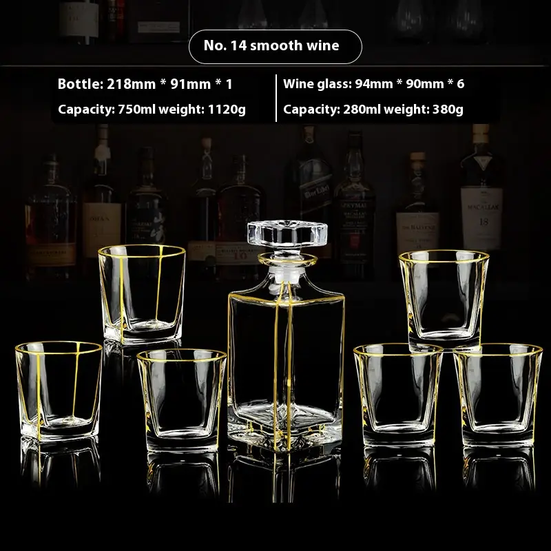 Crystal Glass Bottle Whiskey Wine Set Suit
