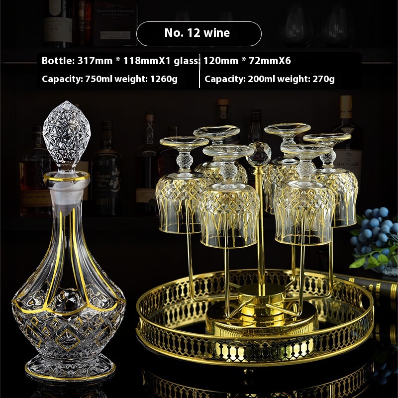 Crystal Glass Bottle Whiskey Wine Set Suit