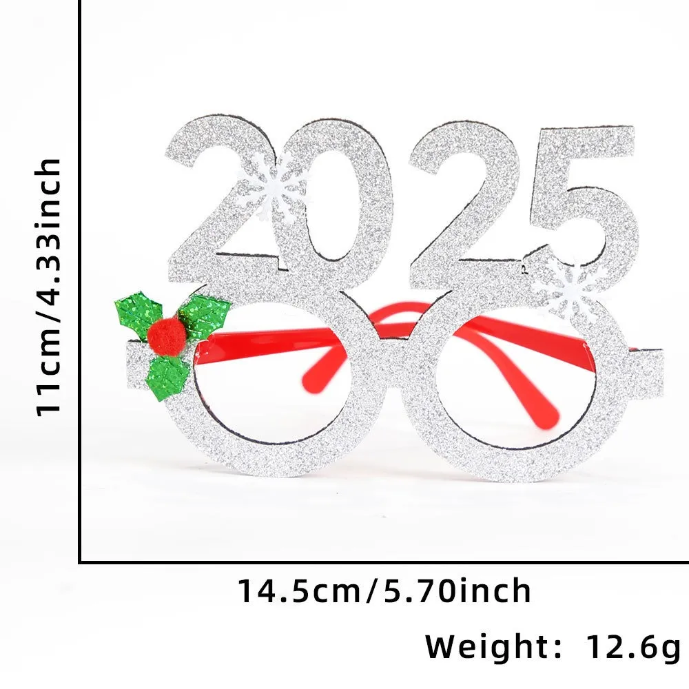 2025Golden Glasses Christmas Day Party Decoration - Silver Glasses