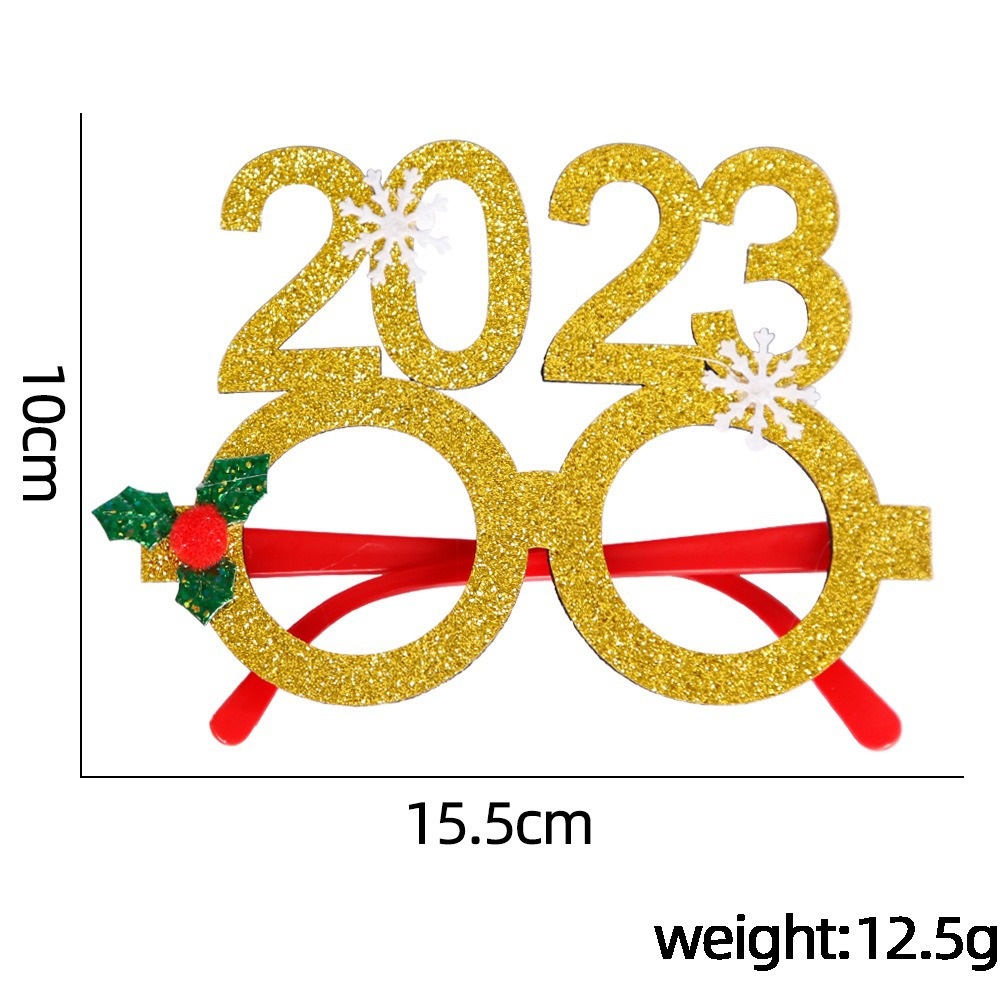 Title 18, 2025Golden Glasses Christmas Day Party Decoration