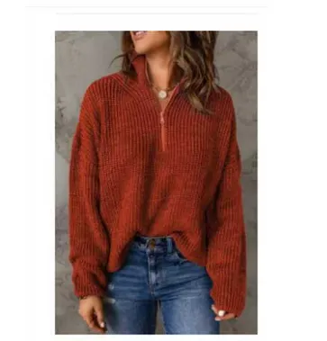 Women's Turtleneck Autumn And Winter Pullover Knitted All matching Sweater Maroon - Shop at LoveMi