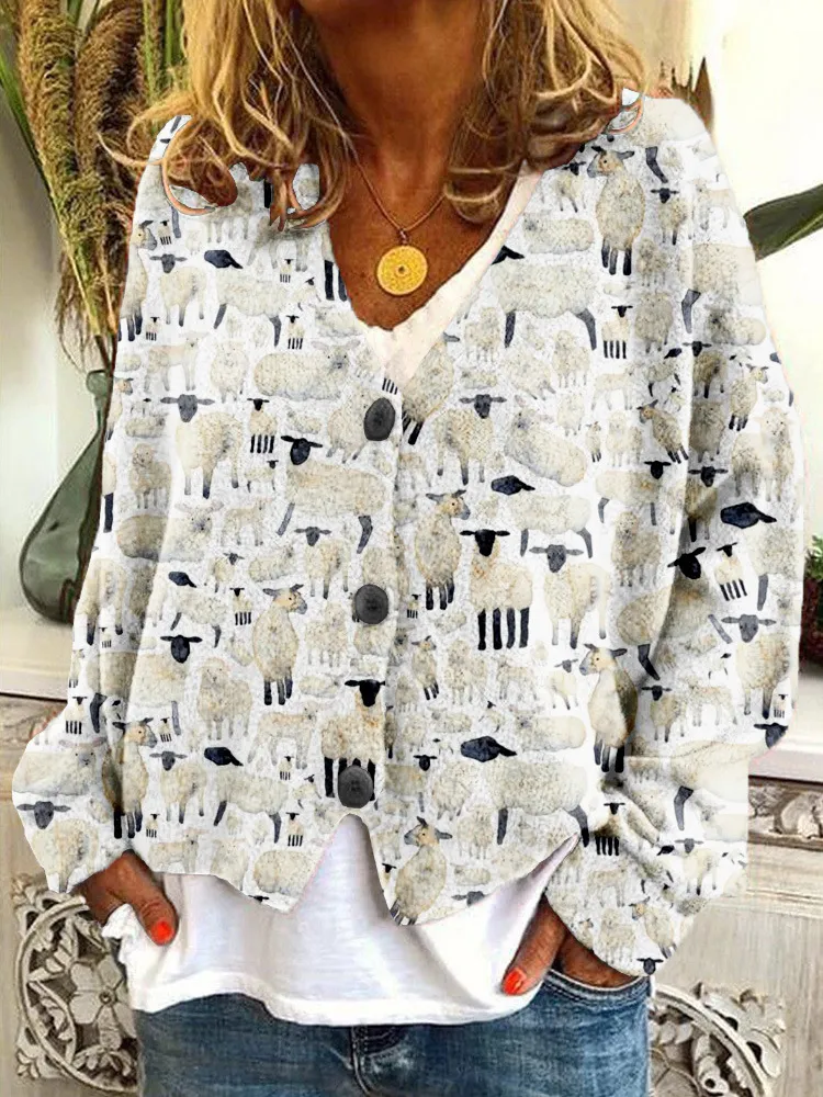 Abstract Printing Casual Cloak Coat - 3 Style - View 1