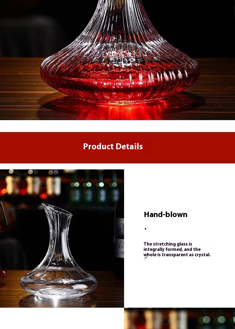 Title 5, Lead-free Crystal Glass Bevel Wine Decanter