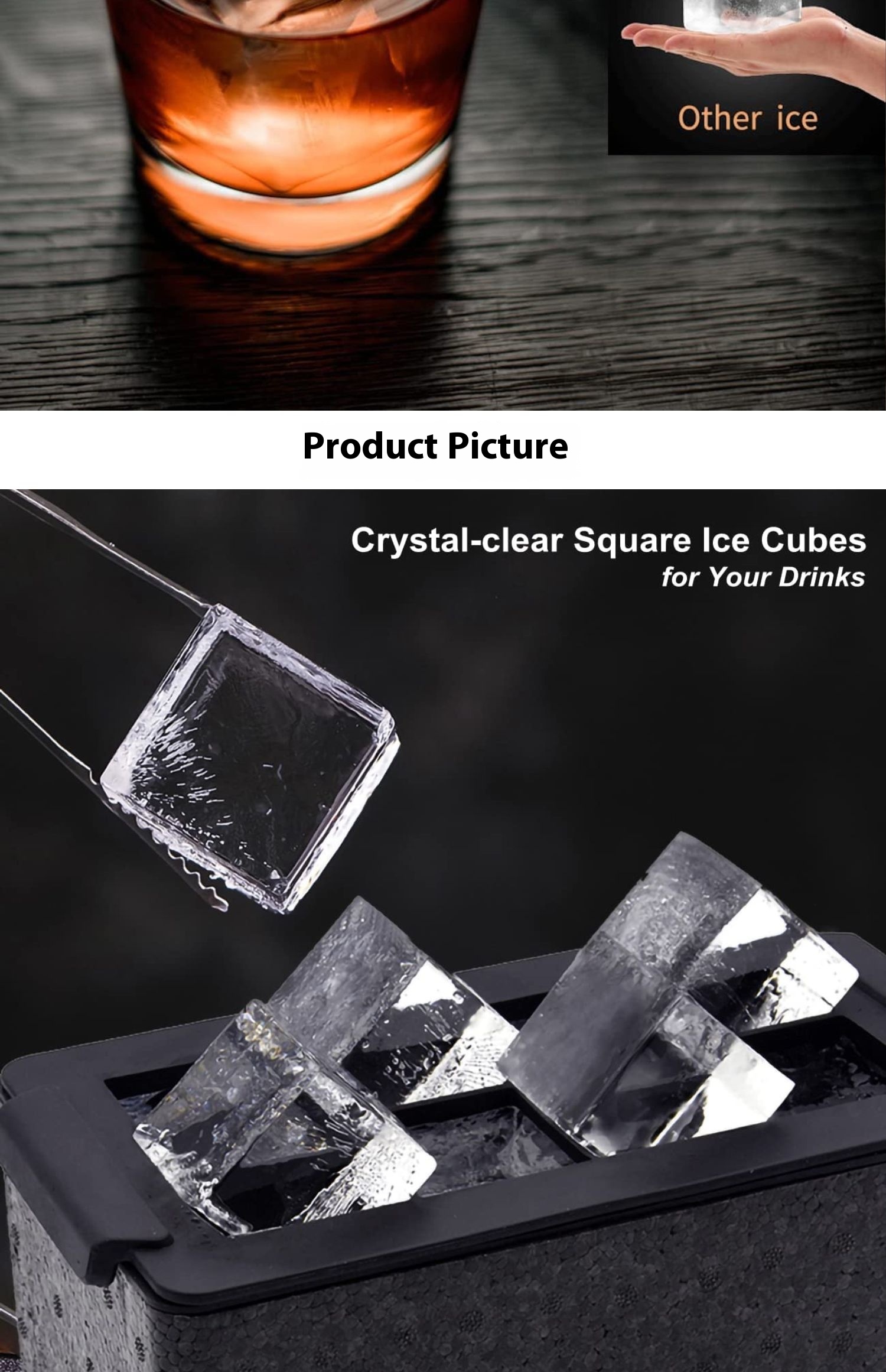 Title 3, 2TCU Transparent Ice Maker Silicone 1 Out 8 Squ...