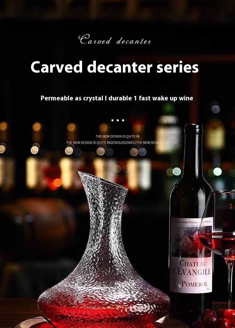 Title 9, Lead-free Crystal Glass Bevel Wine Decanter