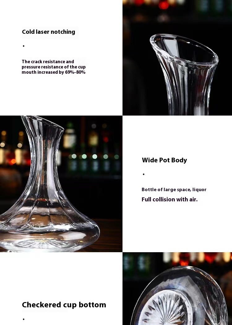 Title 13, Lead-free Crystal Glass Bevel Wine Decanter