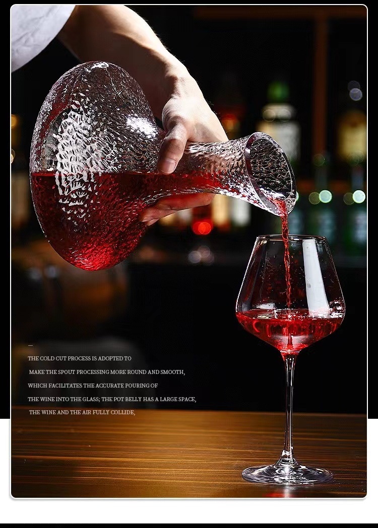 Title 6, Lead-free Crystal Glass Bevel Wine Decanter