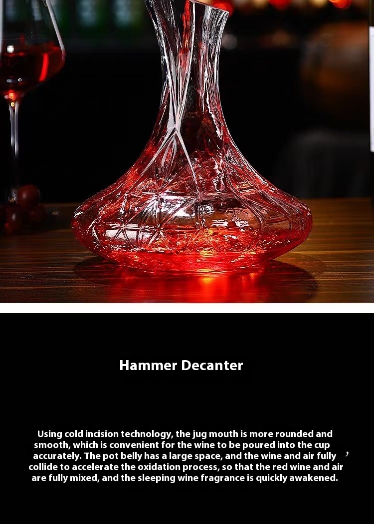 Title 2, Lead-free Crystal Glass Bevel Wine Decanter