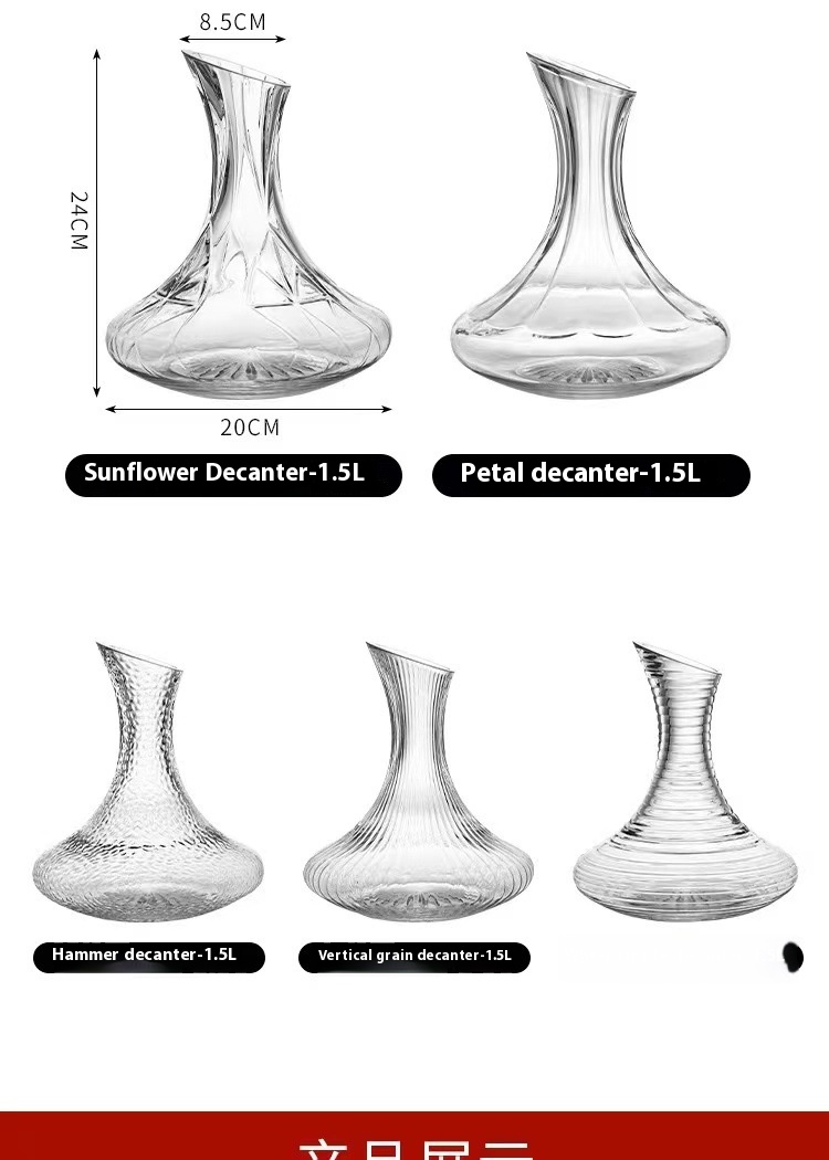 Title 10, Lead-free Crystal Glass Bevel Wine Decanter