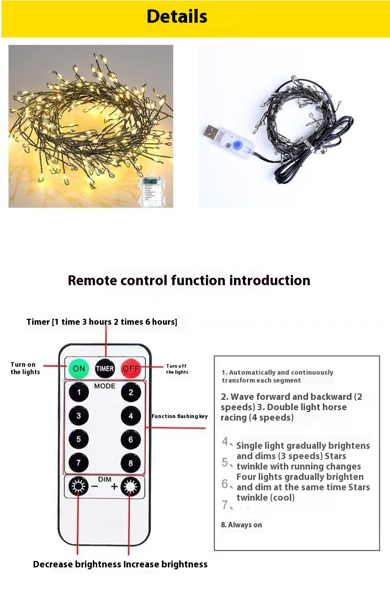 Title 6, LED String Colored Lights Christmas Creative Ha...