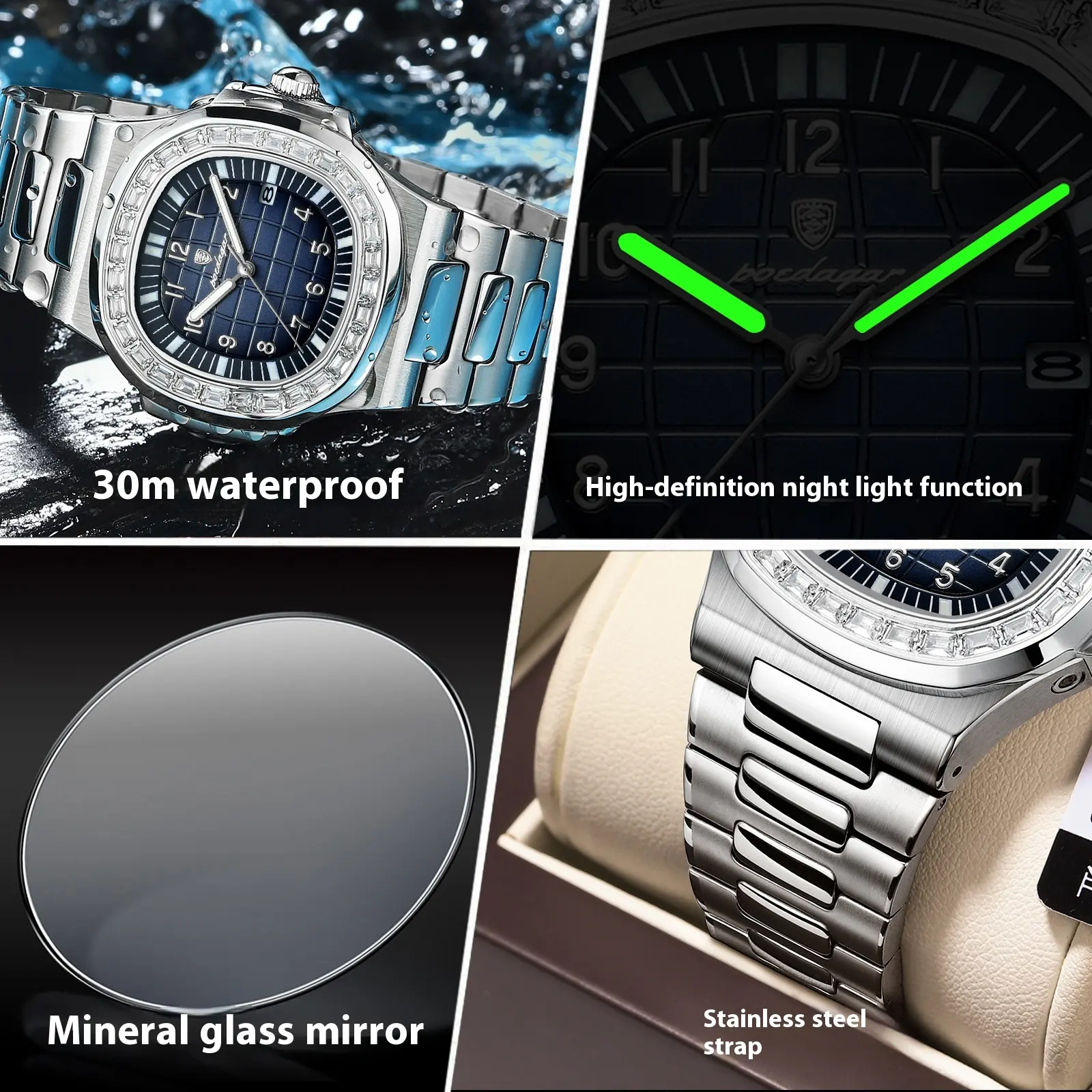 Men's Watch Luxury Waterproof Luminous Quartz Wrist