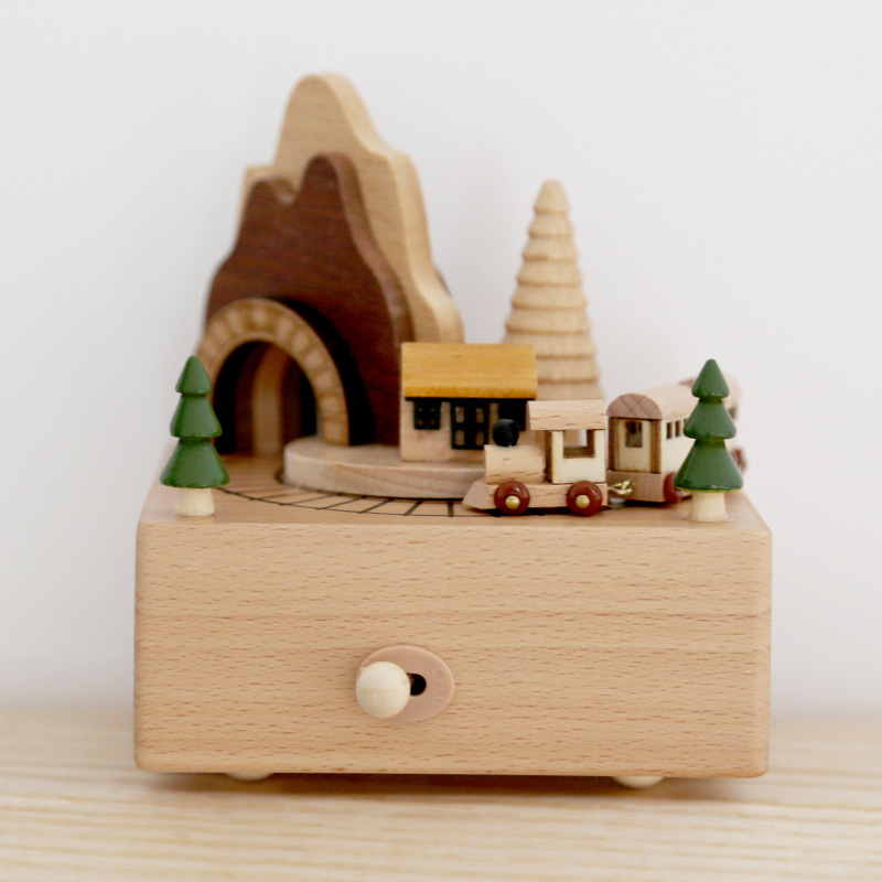 55fb681f b69d 4c30 8a25 851643f3acfe - Wooden Music Box Music Box Creative Home Decoration Gifts Children's Birthday Gifts Carousel Swing Rabbit