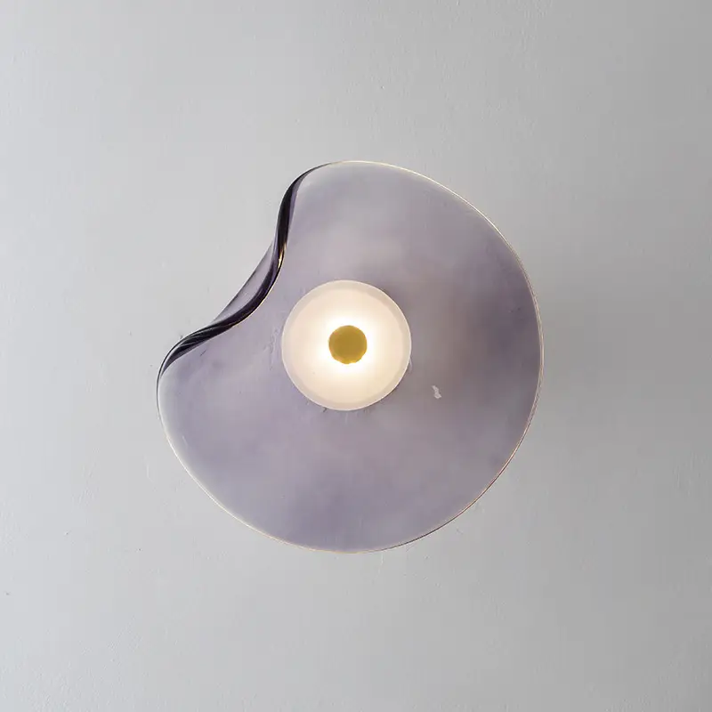 Bedside Decorations Round Background Irregular Glass Wall Lamp