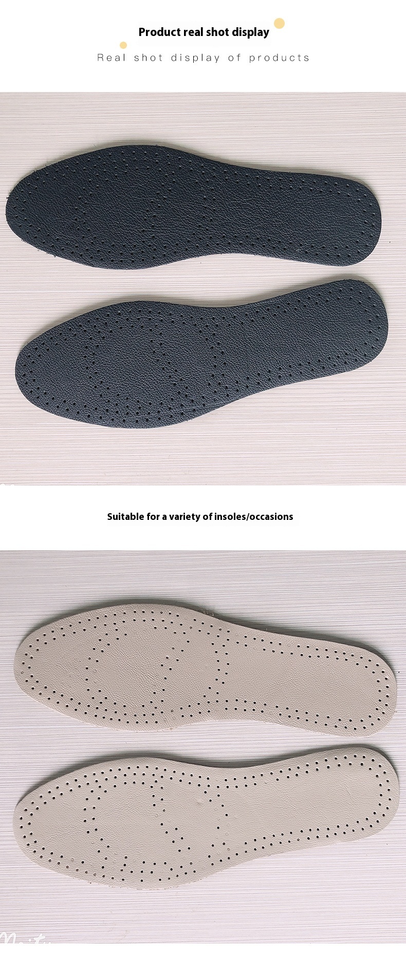 Title 1, Soft First Layer Cowhide Insole Sweat-absorbent...