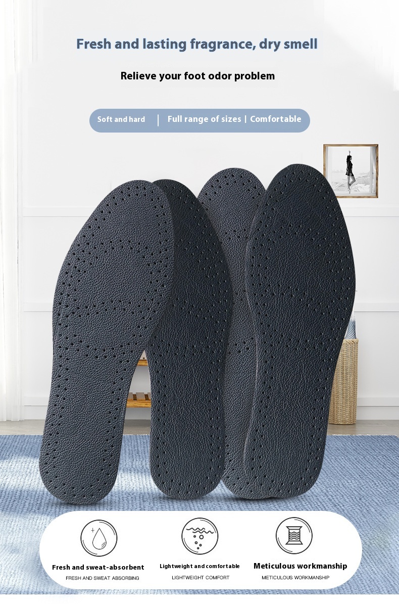 Title 4, Soft First Layer Cowhide Insole Sweat-absorbent...