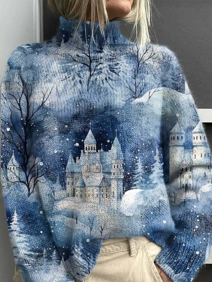 Christmas Abstract Printing Casual Cloak Coat Cardigan Sweater - 21Styles-3Xl