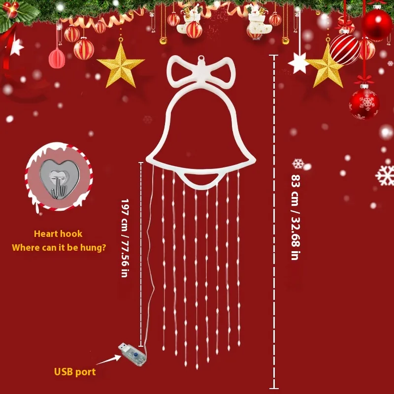 Christmas Bell Hanging Lamp Atmosphere Christmas Tree Decoration – image 6