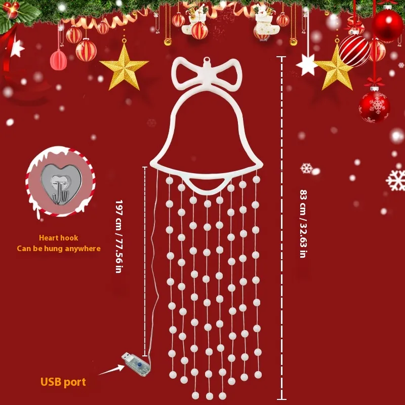Christmas Bell Hanging Lamp Atmosphere Christmas Tree Decoration – image 4