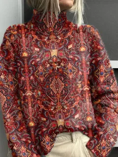 Christmas Abstract Printing Casual Cloak Coat Cardigan Sweater - 17Styles-Xl - View 1