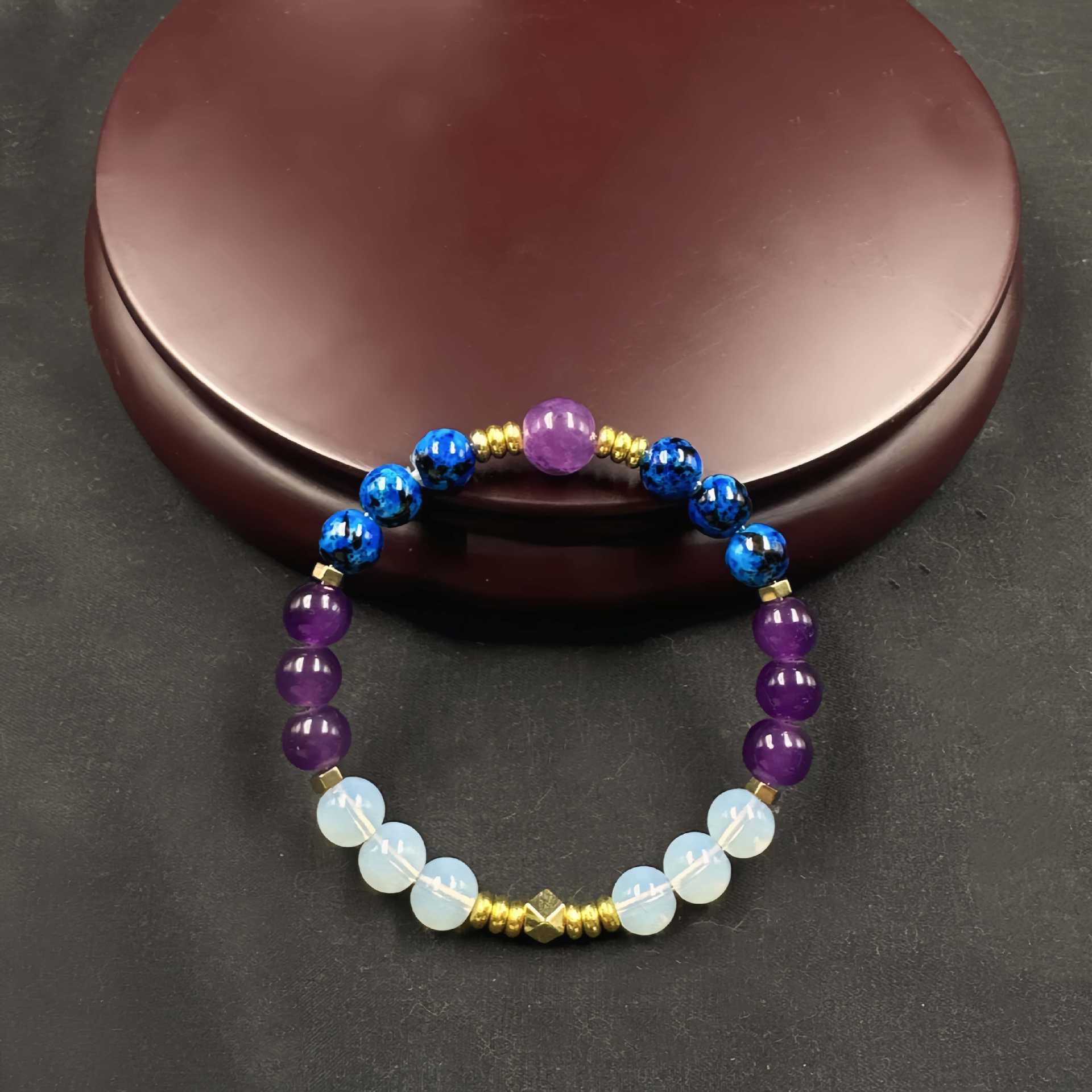 Bracelet Amethyst Opal Natural Stone Bracelet