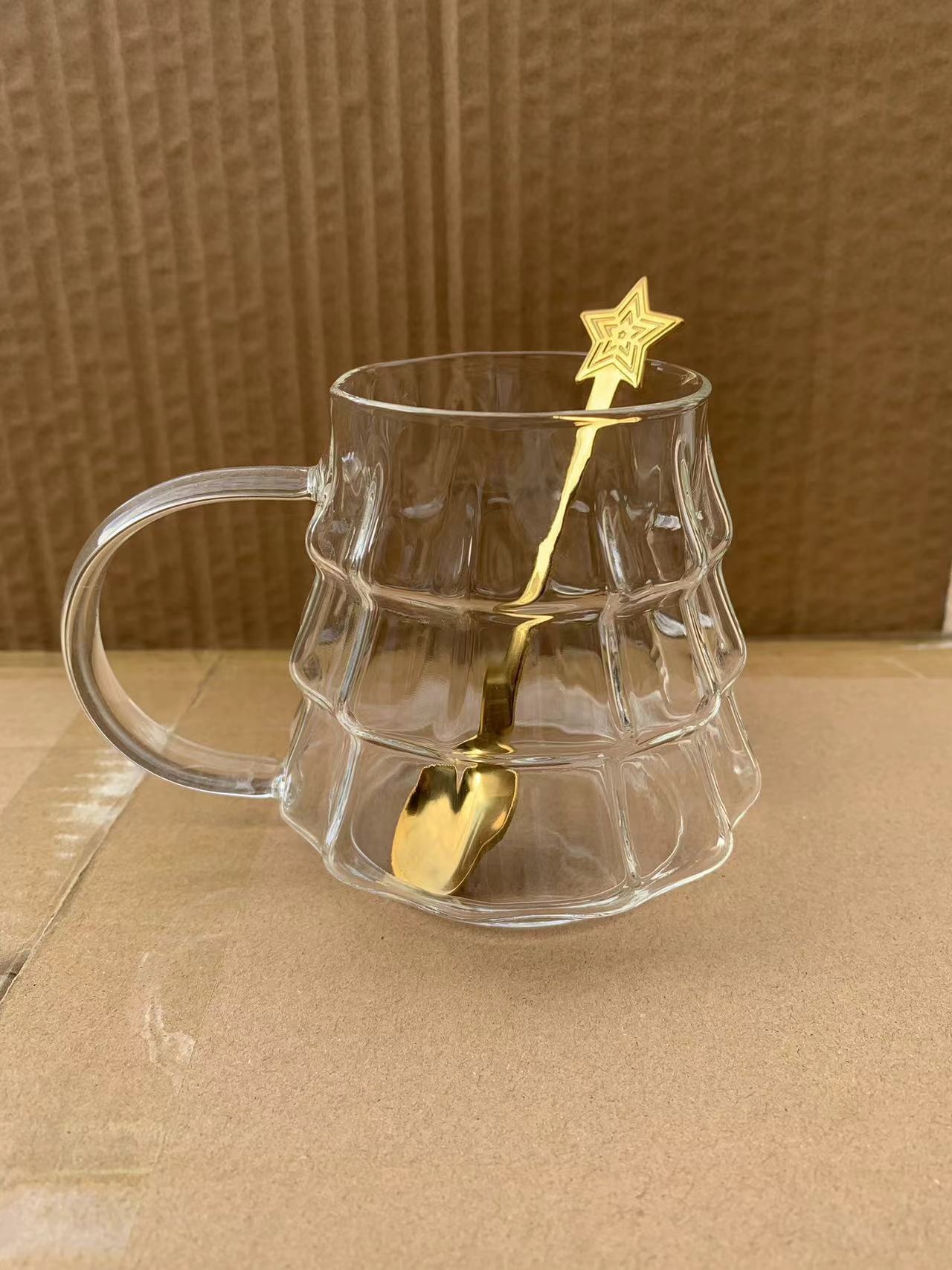 Title 5, Christmas Glass Coffee Ice Transparent Mug With...