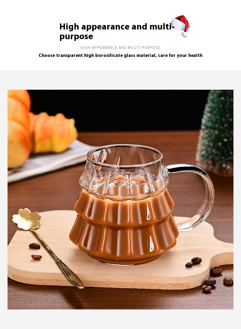 Title 10, Christmas Glass Coffee Ice Transparent Mug With...