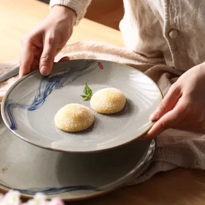 Stoneware Meal Retro Ceramic Breakfast Plate