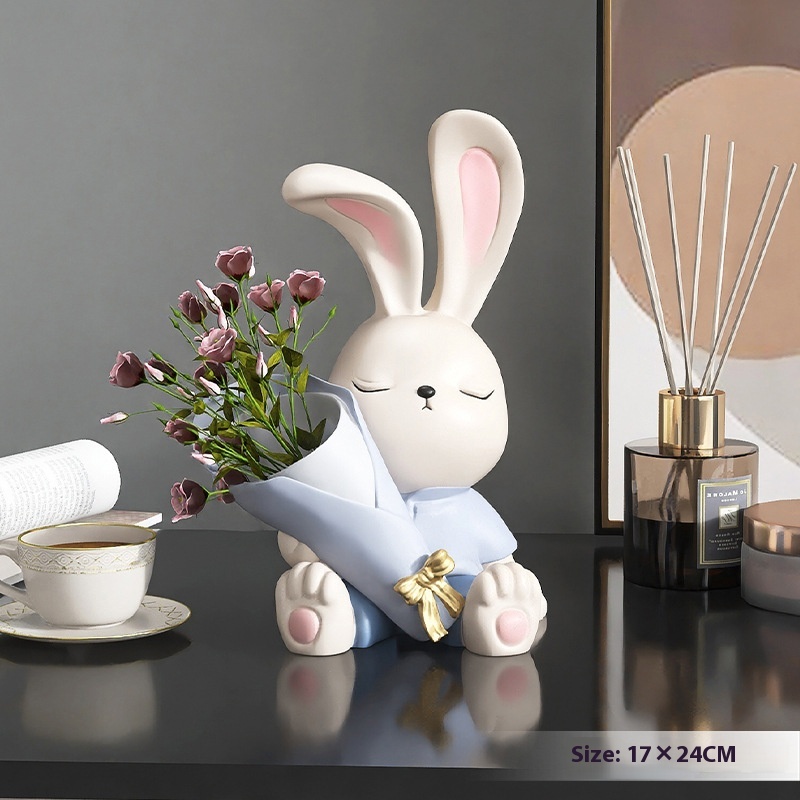 Rabbit Sitting Blue 24cm