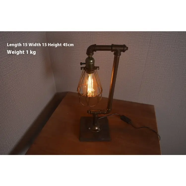 Creative Industrial Style Retro Wire Lampshade Table Lamp