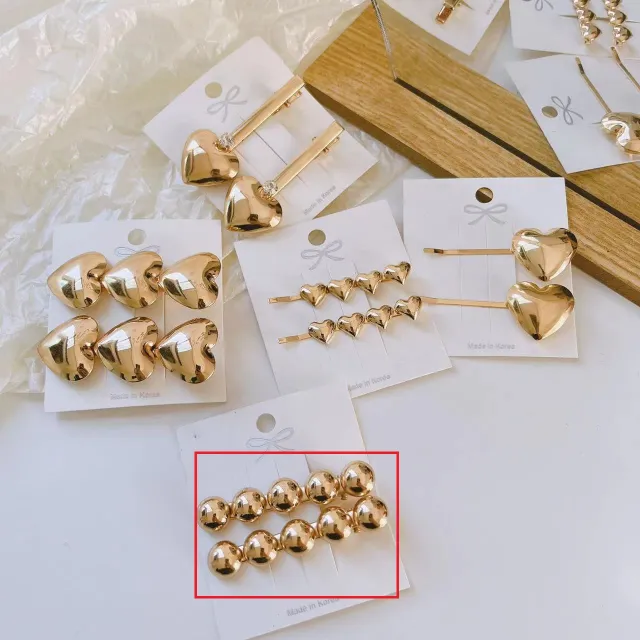 High Sense Metal Heart Hair Clip Simple Gold - Shop at LoveMi